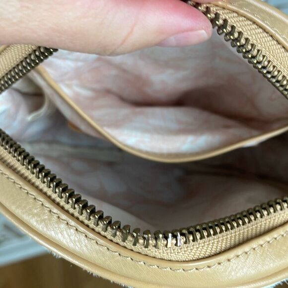 Cynthia Vincent Round Circular Ikat Print Hair Calf Leather Crossbody Bag - Picture 7 of 11